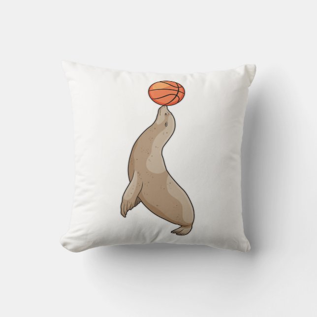Coussin Sceau avec Basketball (Recto)