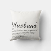 Coussin Scénario de définition de mari moderne noir et bla (Verso)