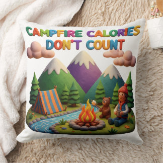 Coussin Scène d'art en argile « Calories de feu de camp ne