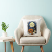 Coussin Scène de citrouille hantée Art vectoriel Halloween (Chaise)