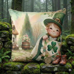 Coussin Scène de courtepointe patchwork Cottage Leprechaun