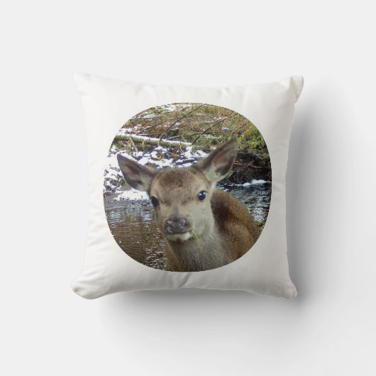 Coussin Scène de faon mignon Décoration intérieure chaleur (Recto)