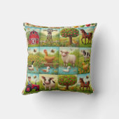 Coussin Scène de ferme vibrante et joyeuse (Verso)