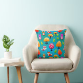 Coussin Scène de forêt ludique avec des animaux mignons (Chaise)