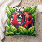 Coussin 🐞 Scène de jardin avec coccinelle feuillue pour d (Couverture)