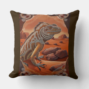 Coussin Scène de la faune australienne Iguana Lizard