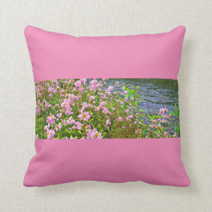 Coussin Scène de la nature rose, rose, fleur sauvage