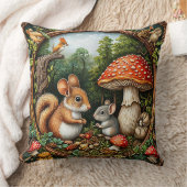 Coussin Scène de nature fantaisiste avec écureuil (Couverture)