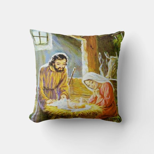 Coussin Scène de Noël de la Nativité Jeu d'oreiller (Recto)