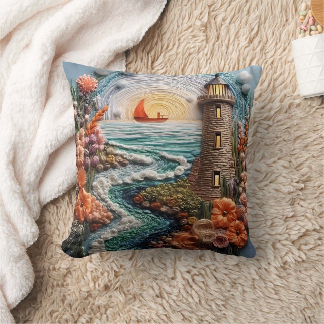 Coussin Scène de phare 3D (Couverture)