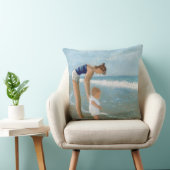 Coussin Scène de plage avec la mère et le bébé (Chaise)