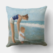 Coussin Scène de plage avec la mère et le bébé (Verso)
