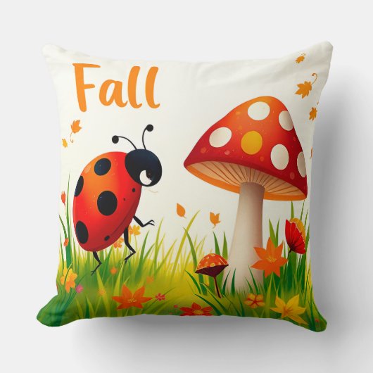 Coussin 🎃 Scène de récolte de coccinelle d'automne Décora (Recto)