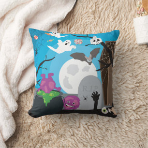 Coussin Scène du monstre d'Halloween
