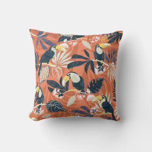 Coussin Scène Exotique Toucan Jungle