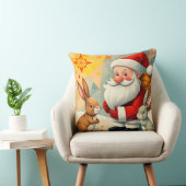Coussin Scène festive du Père Noël avec des lapins adorabl (Chaise)
