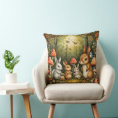 Coussin Scène forestière avec de mignons lapins (Chaise)