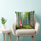 Coussin Scène forestière avec gnomes et bouleaux (Chaise)
