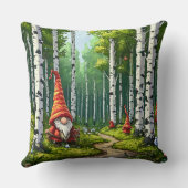 Coussin Scène forestière avec gnomes et bouleaux (Verso)