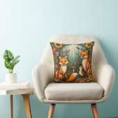 Coussin Scène forestière avec renards, oiseaux, tournesols (Chaise)
