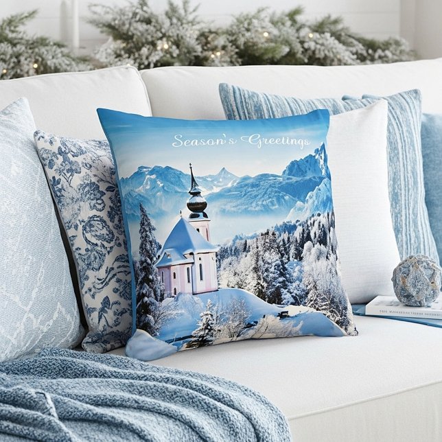 Coussin Scène hivernale personnalisée  (Créateur téléchargé)