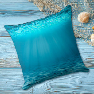 Coussin Scène sous-marine de l'océan bleu ensoleillé