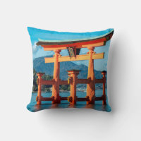 Scenic landscape with Japanese Torii Gate