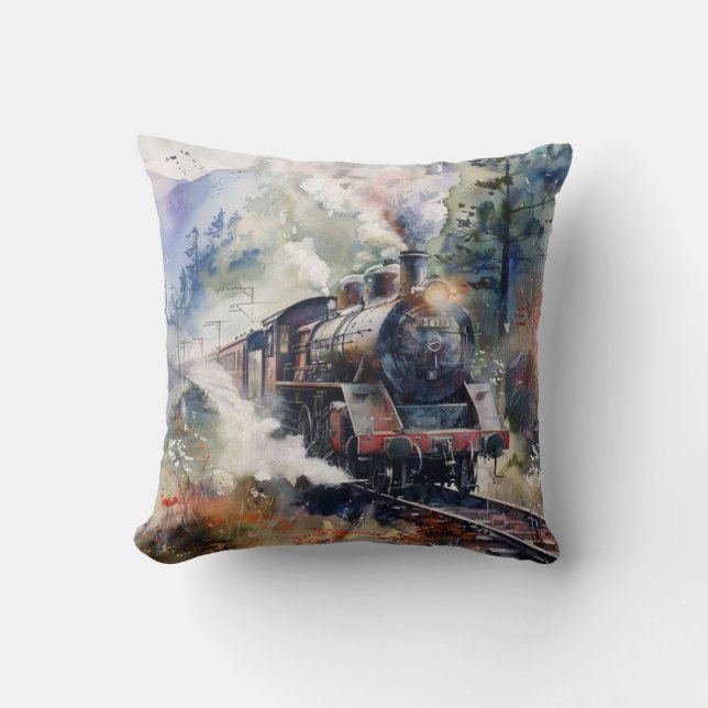 Coussin Scenic Landscape with Train (Recto)