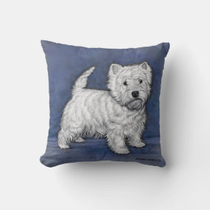 Coussin Schéma du Terrier des Highlands de l'Ouest par Gle