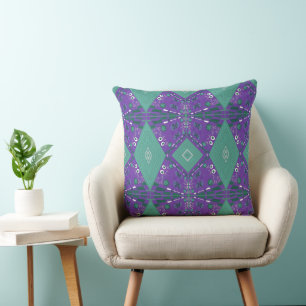 Coussin Schintz de Bohême Illustration Violet Spearmint