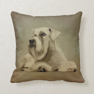 Coussin Schnauzer blanc