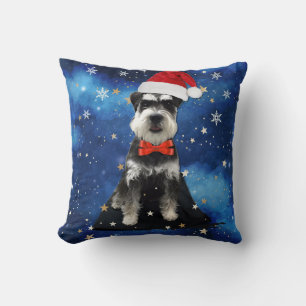 Coussin Schnauzer de Noël