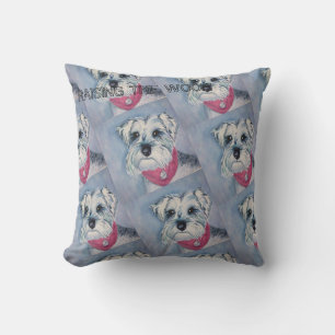 COUSSIN SCHNAUZER GRIS ARGENTÉ DOUX