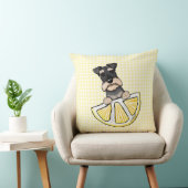 Coussin Schnauzer Lemon Gingham Throw Pillow (Chaise)