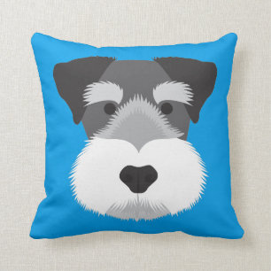 Coussin Schnauzer miniature bleu