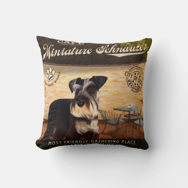 Coussin Schnauzer miniature de café (Recto)
