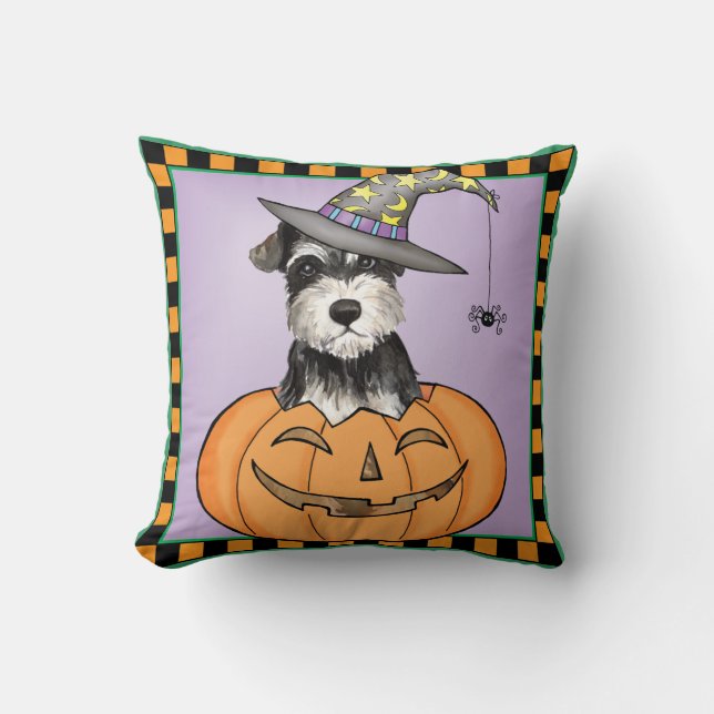 Coussin Schnauzer miniature de Halloween (Recto)