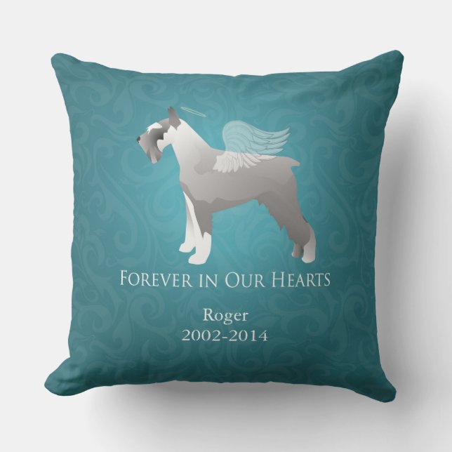 Coussin Schnauzer Pet Memorial Design (Recto)