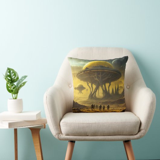 Coussin Sci-Fi Alien World View Planet Ufo Tower (Chaise)