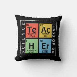 Coussin Science Enseignant Eléments Classe Année Noir