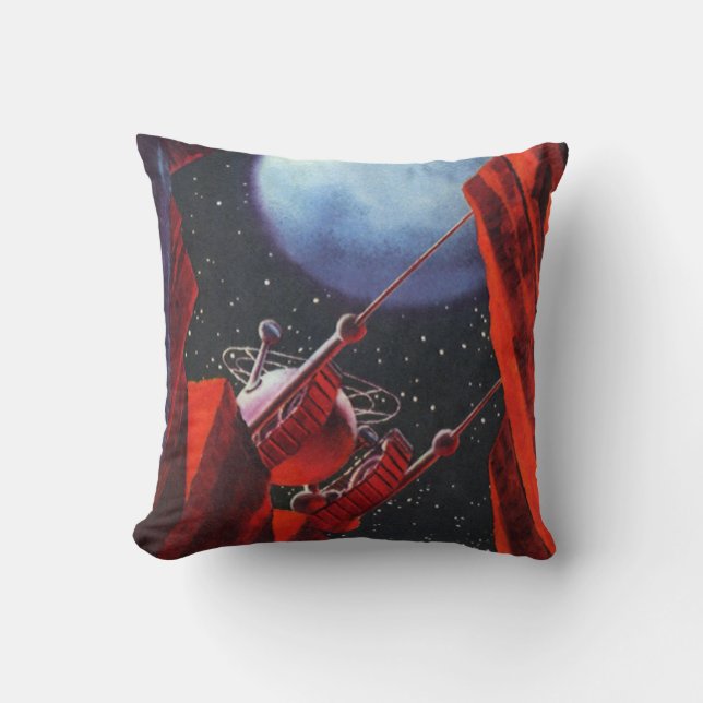 Coussin Science-fiction vintage, rover lunaire spatial de  (Recto)