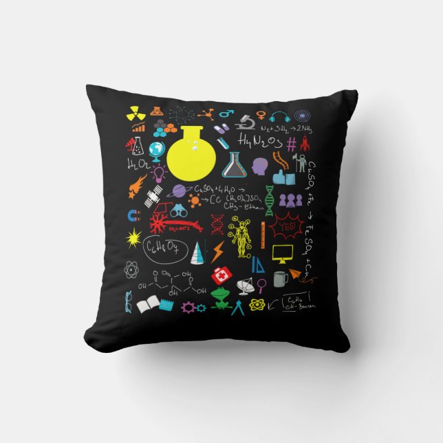 Coussin Science Physic Math Chemistry Biology Astronomy (Recto)
