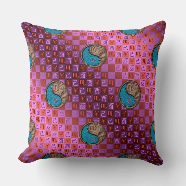 Coussin Scorpio & Earth Rooster (Recto)