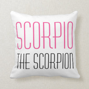 Coussin Scorpio Texte Scorpion Zodiac Initiales Blanc