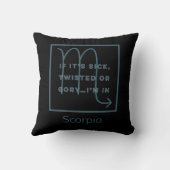 Coussin Scorpio Zodiac Signal amusant Citation Texte Bleu  (Verso)