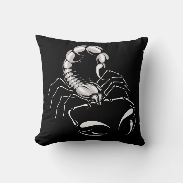 Coussin Scorpion argenté non drôle (Recto)