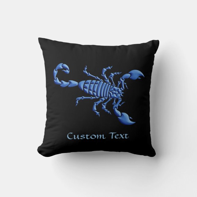 Coussin Scorpion bleu (Recto)