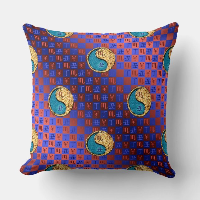 Coussin Scorpion & Bœuf de Feu (Recto)