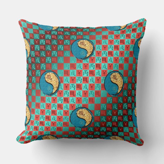 Coussin Scorpion & Chien de Feu (Recto)