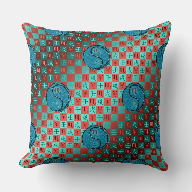 Coussin Scorpion & Chien d'Eau (Recto)